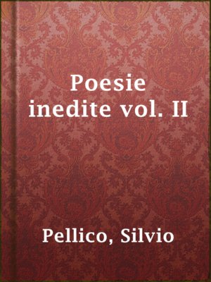 cover image of Poesie inedite vol. II